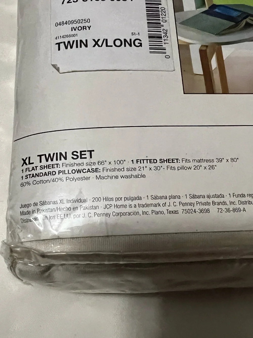 Expressions Twin XL Solid Ivory Sheet Set